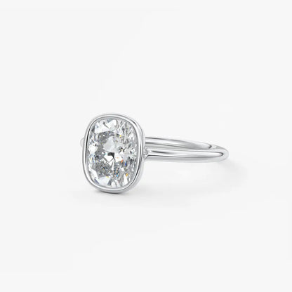 Custom made veda elongated cushion engagement ring lab diamond or moissanite|