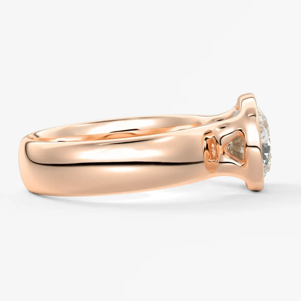 Custom made véda grande elongated cushion east-west bezel ring | diamond lab