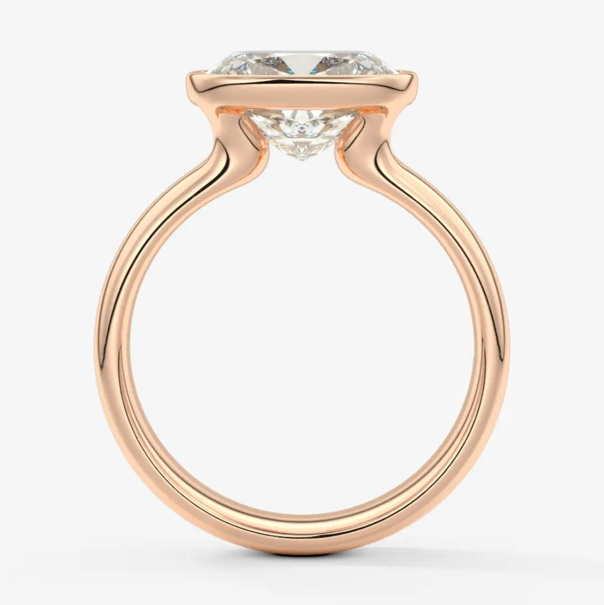 Custom made véda grande elongated cushion east-west bezel ring | diamond lab