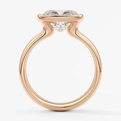 Custom made véda grande elongated cushion east-west bezel ring | diamond lab
