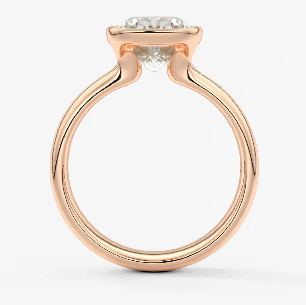 Custom made véda grande elongated cushion bezel ring | wide band | diamond lab